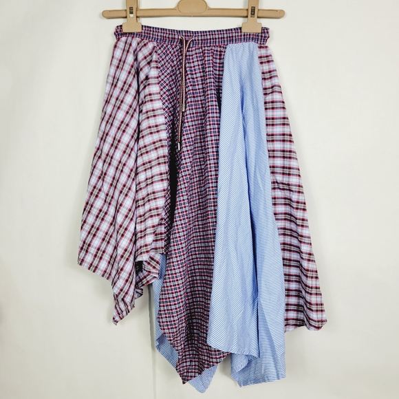 🆕️ victoria / tomas mixed plaid asymmetrical skirt - Picture 3 of 9